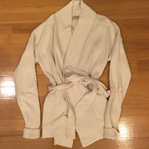 LOFT Cream Cardigan Wrap Sweater